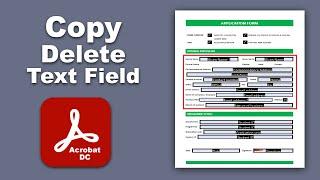 how to copy and delete text field box in Adobe Acrobat Pro DC PDF Editor