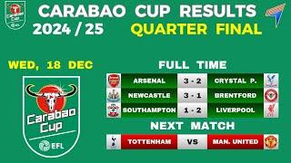 CARABAO CUP RESULTS TODAY - QUARTER FINAL • League Cup 2024/25