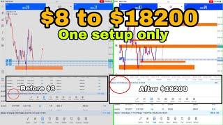 $8 to $18200 | Gold  One setup only | flip small account -  Ahmad Danial setup