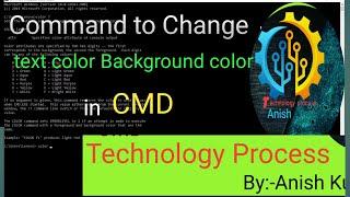 Command to change text color in cmd | Command to change background color in cmd