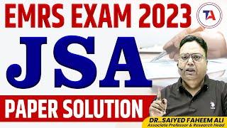 EMRS JSA 2023 PAPER SOLUTION | EMRS JSA Question Paper 2023 with Solution | EMRS JSA Cutoff 2023