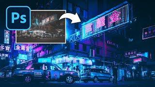 How to Convert Your Photos the Cyberpunk Effects in Photoshop (FREE ACTION)