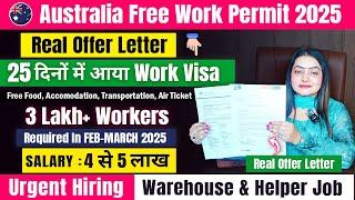 Australia  Free Work Permit Visa 2025 | Work Permit Approved In 15 Days | Packing & Helper Jobs