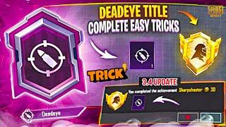 Easy Trick To Complete Sharpshooter Achievement | Get Deadeye Title in 1 Match | PUBGM