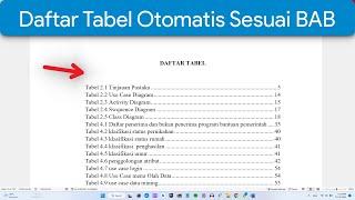 Cara Membuat Daftar Tabel Otomatis Sesuai BAB di Word