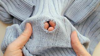  Easy Hack to Repair a Hole in a Knitted Sweater – No One Will Notice!