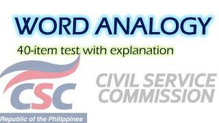 40-item ANALOGY for Civil Service Exam 2020 Reviewer [entrance exam]