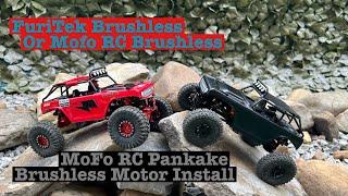 SCX24 Deadbolt MoFo RC Pankake Brushless Motor Install. FuriTek Vs MoFo RC.