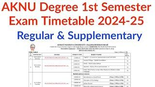 AKNU Degree 1st semester Exam Timetable 2024-25 || AkNU degree 1st sem timetable