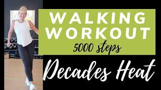 Decades Heat 5000 step Walking Workout | Walk at Home Exercise | Easy to Follow no Talking Workout