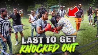 LAST TO GET KNOCKED OUT IN THE HOOD HOOD!!!