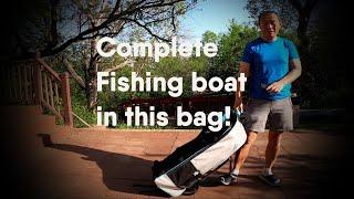 portable fishing boat with electric motor in this bag!