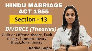 Section-13 Divorce | Theories of Divorce | Hindu Marriage Act 1955