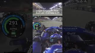 Logan Sargeant's First And Last Overtake | #f1 #shorts #logansargeant  #formula1 #motorsport #short