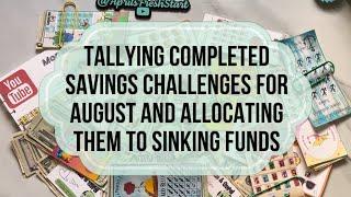 Tallying Comments Savings Challenges from August and Allocating Them to Sinking Funds