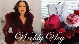 WEEK IN MY LIFE | Valentine's day, super bowl party, life updates, deep talks, luxury gifts & makeup