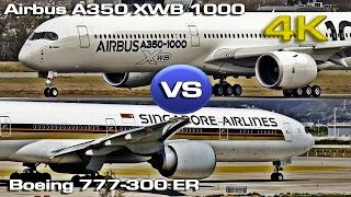 Airbus A350-XWB-1000 vs Boeing 777-300ER [4K]