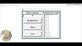 How to Create a Multiplication Times Table with For loop and Error Handler in Python.