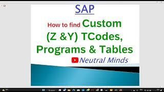 SAP : How to find Custom (Z &Y) TCodes, Programs & Tables in SAP