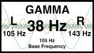 38 Hz Binaural Beat  105 hz Base Frequency Pure gamma Waves