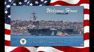 USS Lake Champlain & USS Carl Vinson  return from deployment 2/14/2022 [REPOST w/repaired audio]