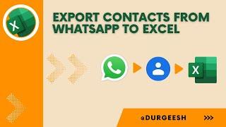 How to Export Contacts from WhatsApp group to Excel.