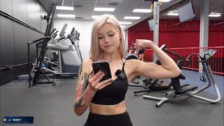 Female Steamer Stasia Flexing Her Biceps