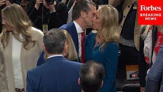 Pete Hegseth Hugs Supporters, Kisses Wife After Senate Confirmation Hearing