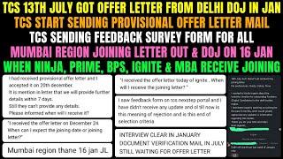 TCS ALL REMAINING ONBOARDING IN JAN 2025 | FEEDBACK FORM | PROVISIONAL OFFER LETTER | JOINING LETTER