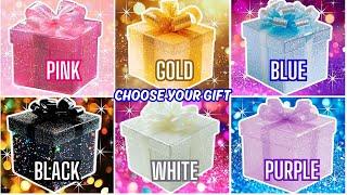 Choose YOUR Gift 6 gift box challenge Pink, Gold, Blue, Black, White, Purple   #quiztime #quiz