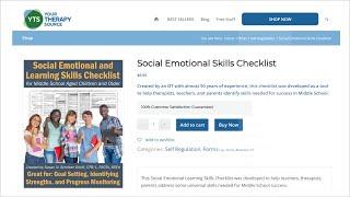 Social Emotional Skills Checklist  - Your Therapy Source