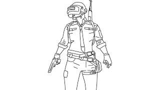 How to draw PUBG player Easy II PUBG player Drawing