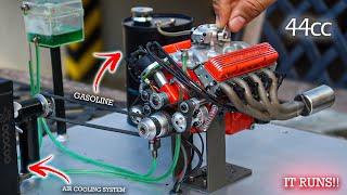 Tiny But Powerful V8 Gasoline Engine | 44cc Assembly