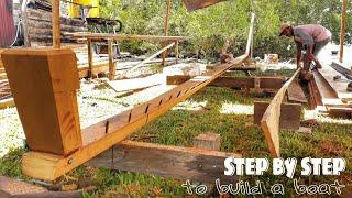 CARA MEMBUAT PERAHU KAYU || proses awal untuk membuat sebuah perahu kayu tradisional