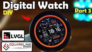 LVGL ESP32-C3 Digital Smart Watch Using  SquareLine Studio, and CrowPanel IPS Touch Display 1.28inch