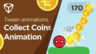 Unity Animated Coins Cool Effect , Tween Animations