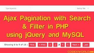 Ajax Pagination with Search and Filter in PHP