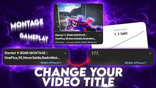 How To Viral BGMI Montage | Get Highest Traffic On Your BGMI Montage Video