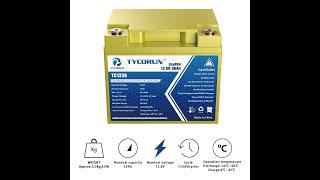 Tycorun 12V 36Ah Lithium iron Deep cycle Lifepo4 Rechargeable Battery