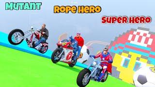 Rope Hero Ultra Mega Bike Race Challange In Gta V | Who Will Win | Gta 5 Gameplay|@BLACKSPIDERA