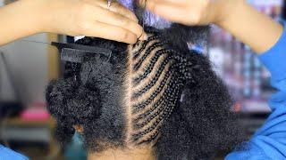 Watch Me Cornrow My Own Natural Hair In An Updo