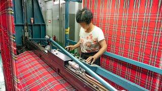 Process of Making Fleece Scarf damaging the textile. Scarf Factory in Korea