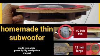 homemade thin subwoofer Speaker made from wood