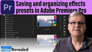 Saving and organizing effects presets in Adobe Premiere Pro