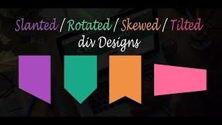 Make Slanted div | Rotated div | Skewed div | Tilted div | Razor Blade div Designs | WebLab