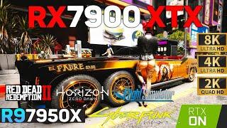 RX 7900 XTX - 1440p , 4K , 8K Ray Tracing Gaming Test | R9 7950X