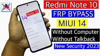 Redmi Note 10 Frp Bypass Miui 14/Unlock google account lock without pc | All miui 14 frp bypass