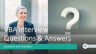 Excel VBA Interview Questions and Answers