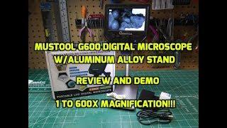 Mustool G600 Digital 1-600X Microscope  Magnifier Aluminum Stand Review Banggood