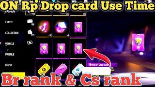 How to use rp card in free fire  | No Rp drop card activate kaise kare | ON Rp Drop card Br & Cs |